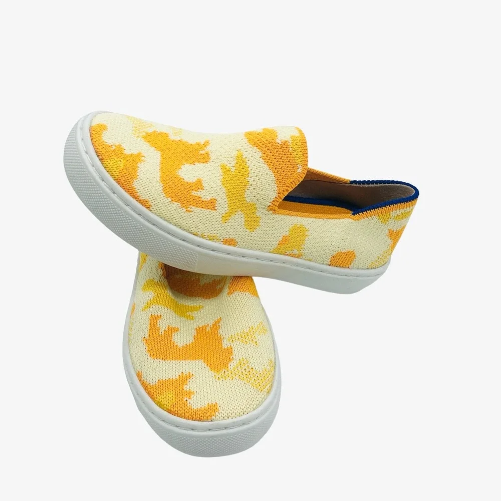 Rothy's Yellow Puppy Camo Sneaker Kids Size 10 NEW Limited Edition